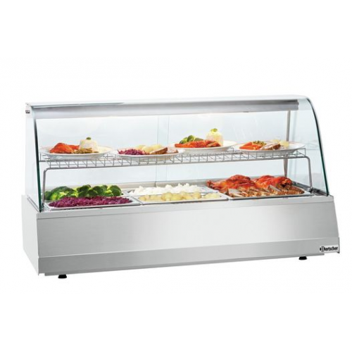 Hot display unit Bartscher  3 / 1GN, with rounded panoramic front glass