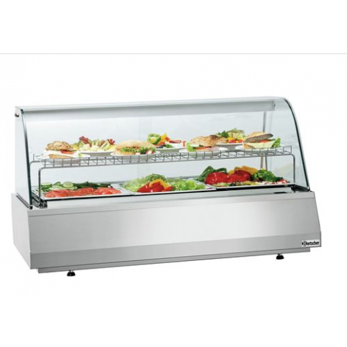 Refrigerated showcase Bartscher 3 / 1GN, with rounded panoramic front glass