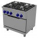 Gas cooking range4 burners - Open stand, 2/1 GN gas oven, Primax Chef serie Safari MG0666