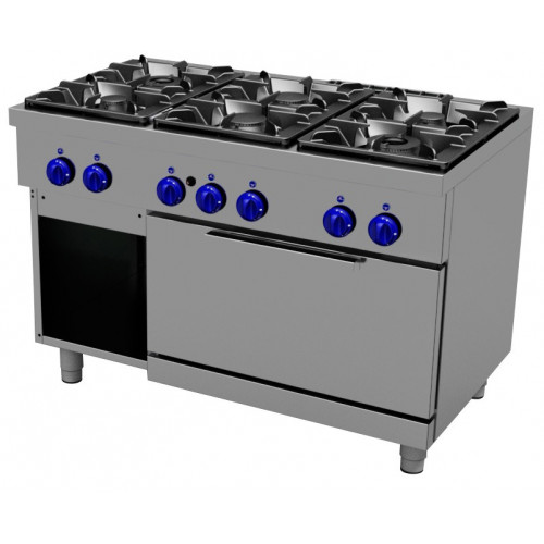 Плита газовая с 4 горелками, c электрическим духовым шкафом GN 2/1 , Primax Chef серия Safari MG0667