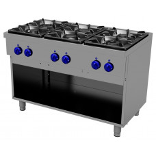 Gas cooking range 6 burners, open stand, Primax Chef serie Safari MG0669