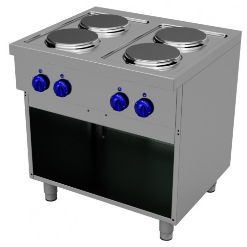 Electric cooking range with 4 round plates - Open stand, Primax Chef serie Safari MG0702