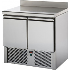 2 doors Saladette with Stainless Steel working top and rear riser Tecnodom SL02AL