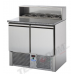 2 doors Saladette with granite working top and Stainless Steelrear riser,  pre-arranged for 5 GN1/6 tray Tecnodom SL02AI