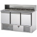 3 doors Saladette   with granite working top and Stainless Steel  rear riser,  pre-arranged for 8 GN1/6 trays Tecnodom SL03AI