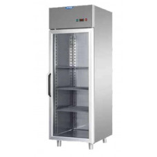 Холодильный шкаф 600 с низкой температурой, с стеклянной дверью, из нержавеющей стали, с 1 неоновым светом внутри,Tecnodom AF06EKOMBTPV