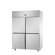 4 half doors Stainless Steel 1200 Refrigerated Cabinet designed for Low Temperature remote condensing unit Tecnodom A412EKOMB