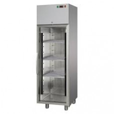 Холодильный шкаф GN 2/1 из нержавеющей стали, c стеклянной дверью , с нормальной температурой ,с 1 неоновым светом внутри, Tecnodom AF07EKOMTNPV