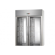 Холодильный шкаф 600x400 из нержавеющей стали, для кондитерских изделий с 2 стеклянными дверьми, с низкой температурой , Tecnodom  AF14EKOMBTPSPV