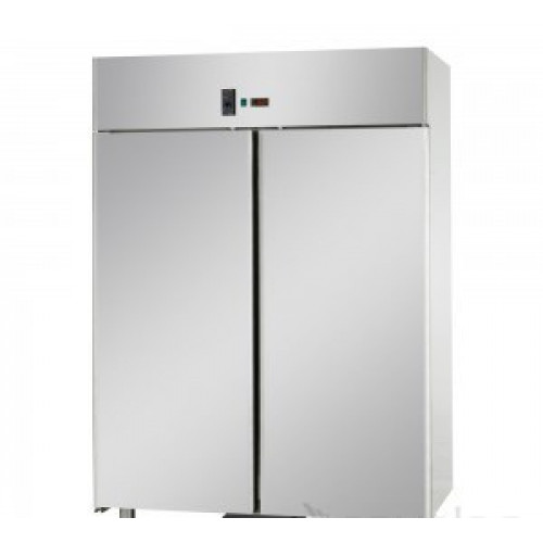 Dulap frigorific 600x400 , static, cu 2 uși  , din oțel inoxidabil ,GN 2/1 proiectat pentru unitatea de condensare cu temperatură normală de la distanță, Tecnodom AF14EKOMTNSG
