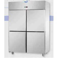 Холодильный шкаф GN 2/1 из нержавеющей стали, с 4 маленькими дверьми, предназначенный для удаленного конденсационного блока низкой температуры, Tecnodom A414EKOMBTSG