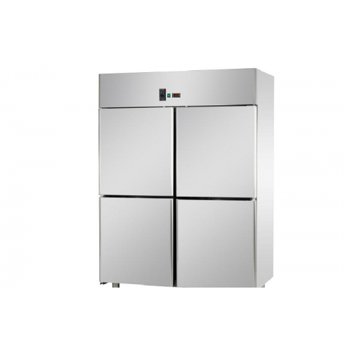 Dulap frigorific static GN 2/1, cu 4 uși mici ,pentru carne,  din oțel inoxidabil , cu  temperatură normală, Tecnodom A414EKOESAC