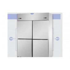 Dulap frigorific static GN 2/1, cu 4 uși mici, din oțel inoxidabil , cu temperatură dublă (NT + LT), Tecnodom A414EKOPN