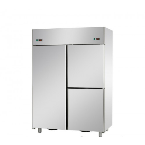 Холодильный шкаф GN 2/1 , из нержавеющей стали, с 3 дверьми, с двойной температурой (NT + LT) , Tecnodom A314EKOPN