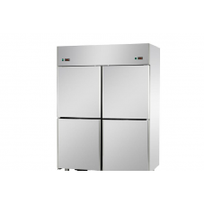 4 half doors double temperature (LT + LT) Stainless Steel GN 2/1 Refrigerated Cabinet with 2 Neon lights inside ,Tecnodom A414EKONN