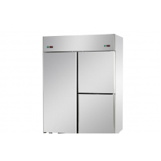 3  doors double temperature (LT + LT) Stainless Steel GN 2/1 Refrigerated Cabinet with 2 Neon lights inside ,Tecnodom A314EKONN