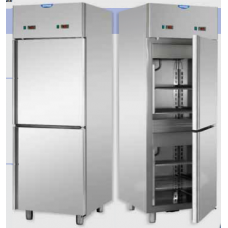 2 half doors double temperature (NT + LT) Stainless Steel GN 2/1 Refrigerated Cabinet , Tecnodom A207MIDPN