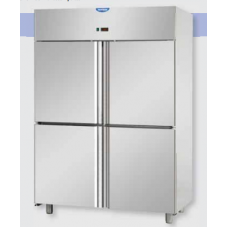 4 half doors Normal Temperature Stainless Steel GN 2/1 Refrigerated Cabinet , Tecnodom A414MIDMTN
