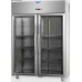 2 glass doors Low Temperature Stainless Steel GN 2/1 Refrigerated Cabinet with 1 Neon light inside , Tecnodom AF14MIDMBTPV