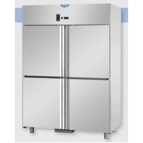 Dulap frigorific din oțel inoxidabil ,GN 2/1, cu 4 uși mici , cu temperatură normală, pentru pește,  Tecnodom A414MIDMTNFH