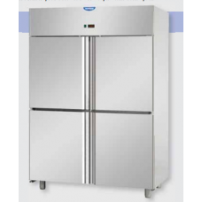 Stainless Steel 600x400 Low Temperature Refrigerated Pastry Cabinet with 4 half doors , Tecnodom A414MIDMBTPS