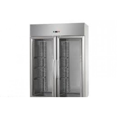 Холодильный шкаф GN 600x400, из нержавеющей стали, с 2 стеклянными дверьми, с низкой температурой, для кондитерских изделий, с1 неоновой лампой внутри, Tecnodom AF14MIDMBTPSPV