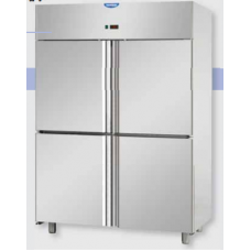 Dulap frigorific din oțel inoxidabil ,GN 2/1, cu 4 uși mici, cu temperatură normală, pentru patiserie, Tecnodom A414MIDMTNSG