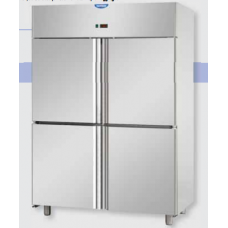 Холодильный шкаф GN 2/1, из нержавеющей стали, с 4 маленькими дверьми, предназначенный для удаленного конденсационного блока нормальной температуры, Tecnodom A414MIDMBTSG
