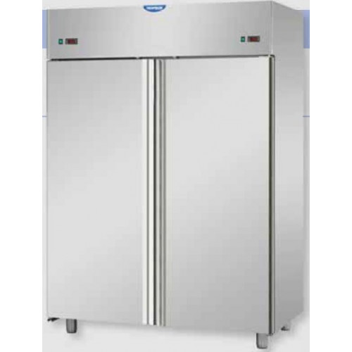 Dulap frigorific static din oțel inoxidabil ,GN 2/1, cu 2 uși , cu temperatură dublă (NT + LT),  Tecnodom AF14MIDPN