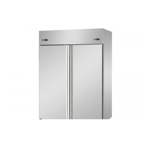 Dulap frigorific static din oțel inoxidabil ,GN 2/1, cu 2 uși , cu temperatură dublă (LT + LT), cu 2 lămpi de neon înăuntru Tecnodom AF14MIDNN