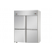 Dulap frigorific static din oțel inoxidabil ,GN 2/1, cu 4 uși mici, cu temperatură dublă (LT + LT),  Tecnodom A414MIDNN