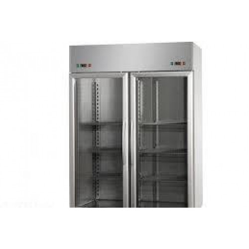 Холодильный шкаф GN 2/1, из нержавеющей стали, с 2 стеклянными дверьми,с двойной температурой (LT + LT),с 2 неоновыми лампами внутри, Tecnodom  AF14MIDNNPV