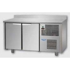 2 doors Stainless Steel Refrigerated Counter with 100 mm rear riser working top, Tecnodom TF02MID60AL