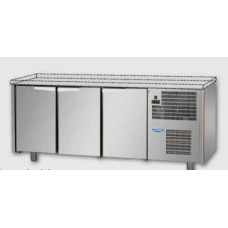 Masă frigorifică, din otel inoxidabil, cu 3 uși, fără suprafață de lucru și , Tecnodom TF03MID60SP