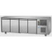 Masă frigorifică, din otel inoxidabil, cu 4 uși, Tecnodom TF04MID60