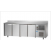 4 doors Stainless Steel Refrigerated Counter with 100 mm rear riser working top , Tecnodom TF04MID60AL