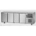 Masă frigorifică, din otel inoxidabil, cu 4 uși fără suprafață de lucru, Tecnodom TF04MID60SP