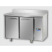 2 doors Stainless Steel GN 1/1 Refrigerated Counter with 100 mm rear riser working top, designed for Normal Temperature remote condensing unit  , Tecnodom TF02EKOSGAL