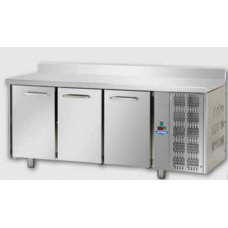 3 doors Stainless Steel GN 1/1 Refrigerated Counter with 100 mm rear riser working top , Tecnodom TF03EKOGNAL