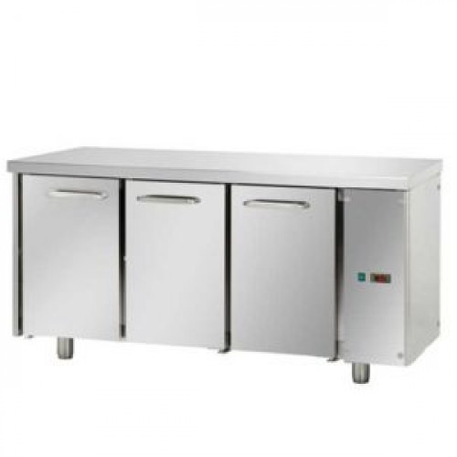 3 doors Stainless Steel GN 1/1 Refrigerated Counter designed for Normal Temperature remote condensing unit , Tecnodom TF03EKOSG