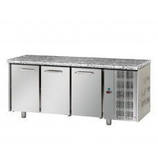 3 doors Stainless Steel GN 1/1 Refrigerated Counter with Granite working top, Tecnodom TF03EKOGNGRA