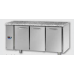 3 doors Stainless Steel GN 1/1 Refrigerated Counter with Granite working top, designed for Normal Temperature remote condensing unit, with connections on the left side, Tecnodom TF03EKOSGSXGRA