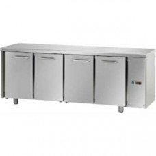 4 doors Stainless Steel GN 1/1 Refrigerated Counter designed for Normal Temperature remote condensing unit, Tecnodom TF04EKOSG