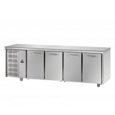 Masă frigorifică, din otel inoxidabil, GN 1/1, cu 4 uși, cu unitate pe partea stanga, Tecnodom TF04EKOGNSX