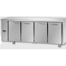 4 doors Stainless Steel GN 1/1 Refrigerated Counter designed for Normal Temperature remote condensing unit,with connections on the left side, Tecnodom TF04EKOSGSX