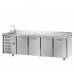 4 doors Stainless Steel GN 1/1 Refrigerated Counter with complete sink, with unit on the left side, Tecnodom TF04EKOGNSXL