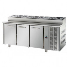 3 doors Stainless Steel GN 1/1 Refrigerated Snack Counter, Tecnodom TF03EKOGNSK