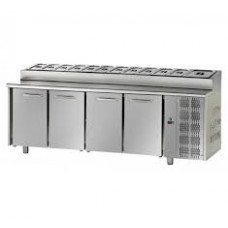 4 doors Stainless Steel GN 1/1 Refrigerated Snack Counter, Tecnodom TF04EKOGNSK