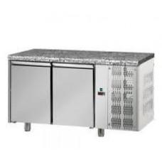 2 doors Stainless Steel GN 1/1 Refrigerated Counter with Granite working top, Tecnodom TF02MIDGNGRA