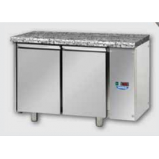 2 doors Stainless Steel GN 1/1 Refrigerated Counter with Granite working top, designed for Normal Temperature remote condensing unit , Tecnodom TF02MIDSGGRA